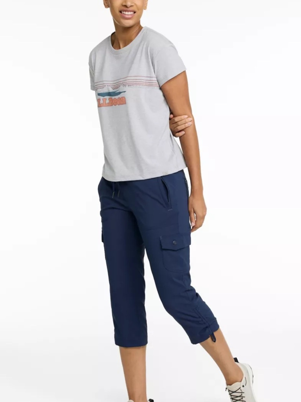 L.L. Bean Vista Camp Cropped Cargo Pants Women’s 1X Women's Navy Outdoor Hiking
